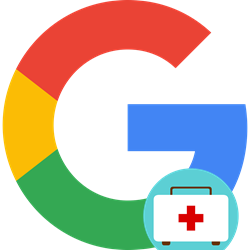 google-logo met ehbo-koffer